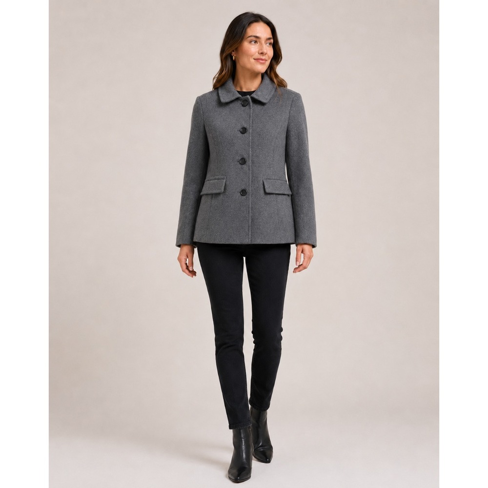 Banana Republic‎ Peacoat Jacket Womens Small S Gray Wool Blend Classic Outerwear